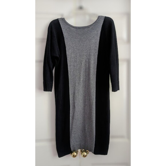 Apt 9 Gray & Black Colorblock Knit Sweater Dress Size Medium - Picture 2 of 5